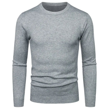 Herren Rundhals Pullover Langarm Feinstrick