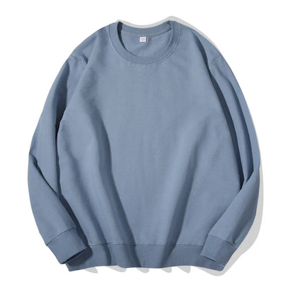 Unisex Langarm Sweatshirt Rundhalsausschnitt Freizeit Pullover Einfarbig