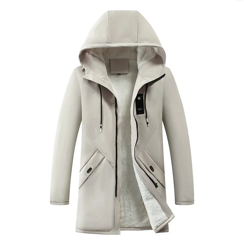 Herren Winterparka mit Kapuze und Teddyfutter – Warmer Mantel