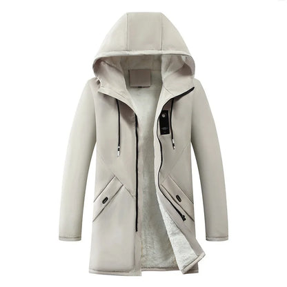 Herren Winterparka mit Kapuze und Teddyfutter – Warmer Mantel
