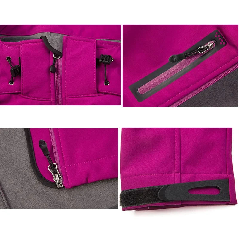 Damen Softshelljacke mit Stehkragen winddicht wasserabweisend Schwarz