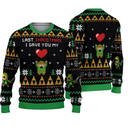 Herren Weihnachts-Pullover Lustig Ugly Christmas Sweater „Christmas Bros“ mit Santa & Jesus – Perfekt für Weihnachtsfeiern