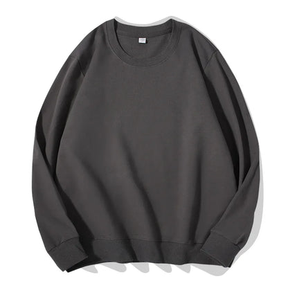 Unisex Langarm Sweatshirt Rundhalsausschnitt Freizeit Pullover Einfarbig