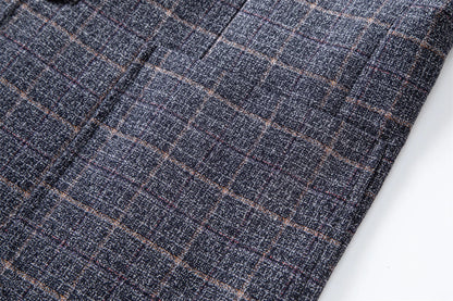 Herren Blazer Modern Kariert Business & Freizeit Elegant