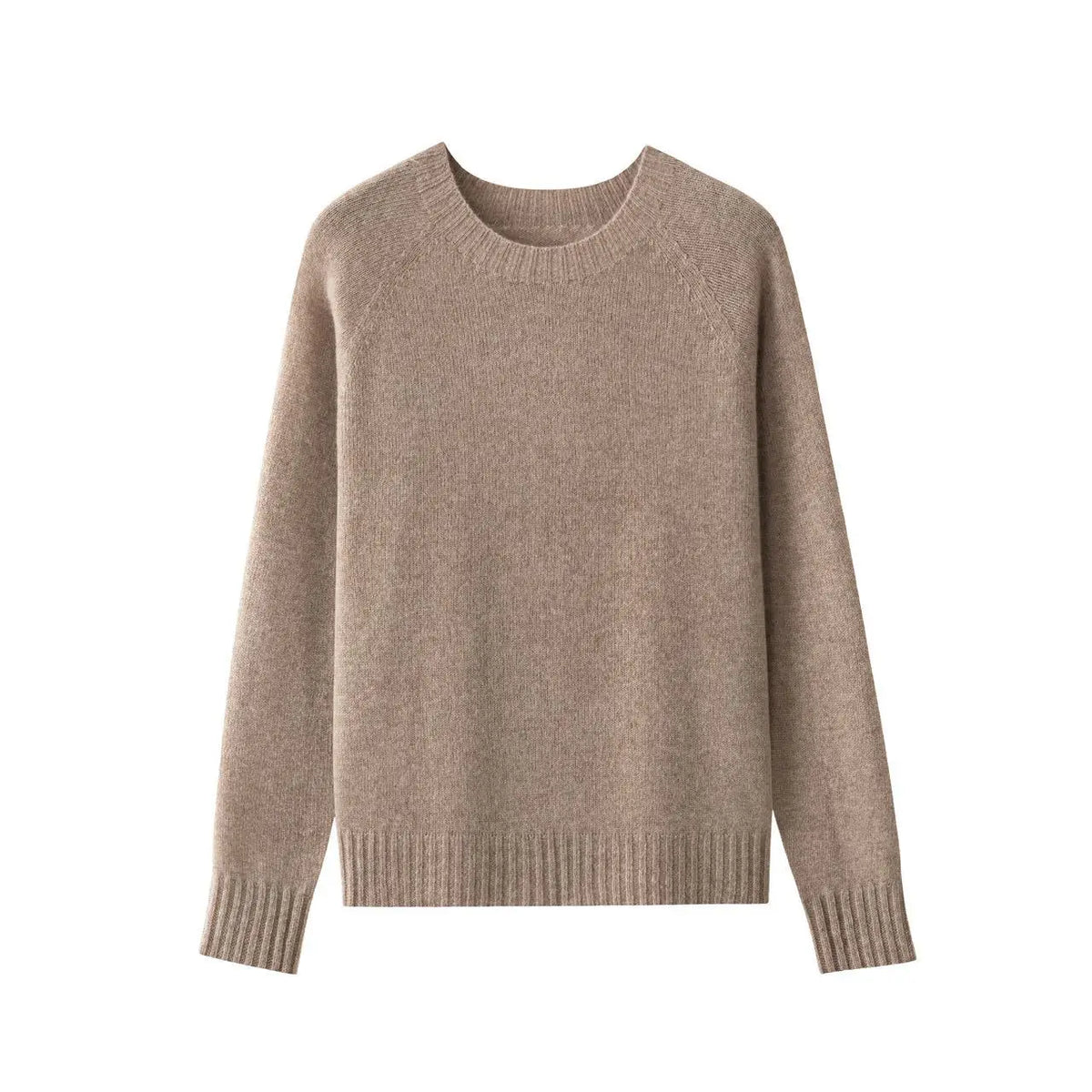 Damen Pullover Rundhals Langarm Strickpullover Einfarbig