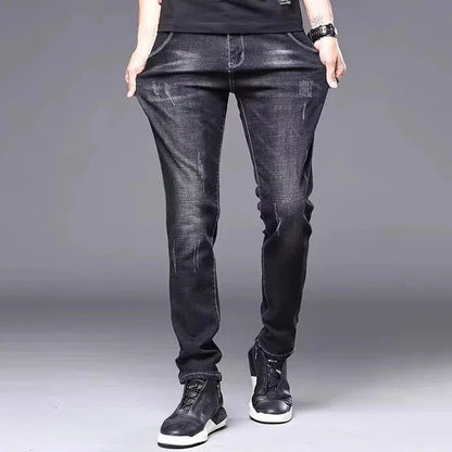 Herren Slim Fit Jeans mit Used-Effekten – Blau