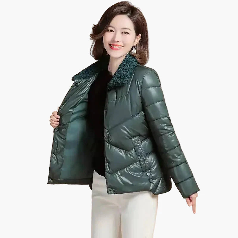 Damen Winter Steppjacke mit Kuschelkragen – Modische Freizeitjacke für kalte Tage