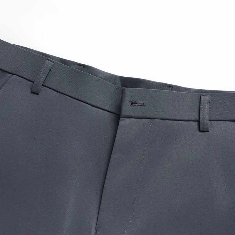 Herren Hose Business Freizeit Stretch Slim Fit Dunkelgrau