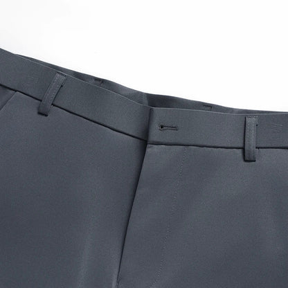 Herren Hose Business Freizeit Stretch Slim Fit Dunkelgrau