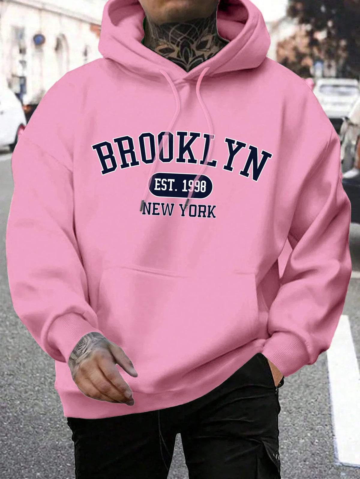 Herren Hoodie mit Kordelzug und Kängurutasche – Verschiedene New York Designs