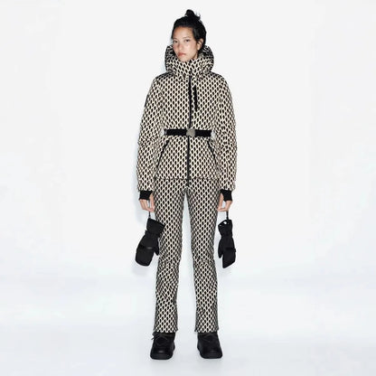 Gepolsterte Damen Winterjacke mit Kapuze und Gürtel, kurzer Schnitt, in Schwarz