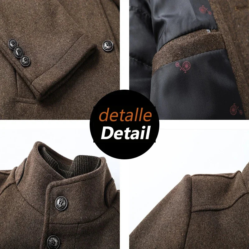 Herren Eleganter Wintermantel – Klassische Business- und Freizeitjacke