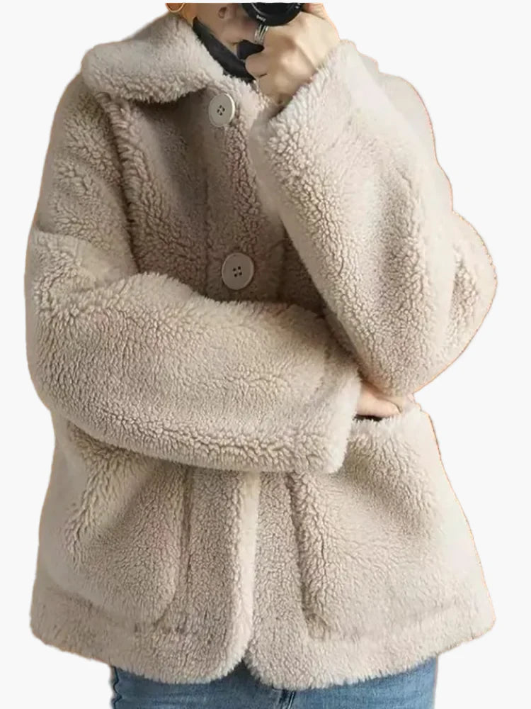 Damen Teddyfell Winterjacke – Kuscheliger Freizeit-Look für kalte Tage