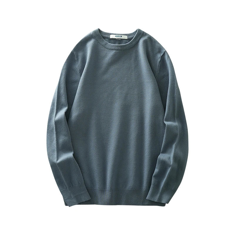Herren Rundhals Pullover Langarm Basic Strickpullover