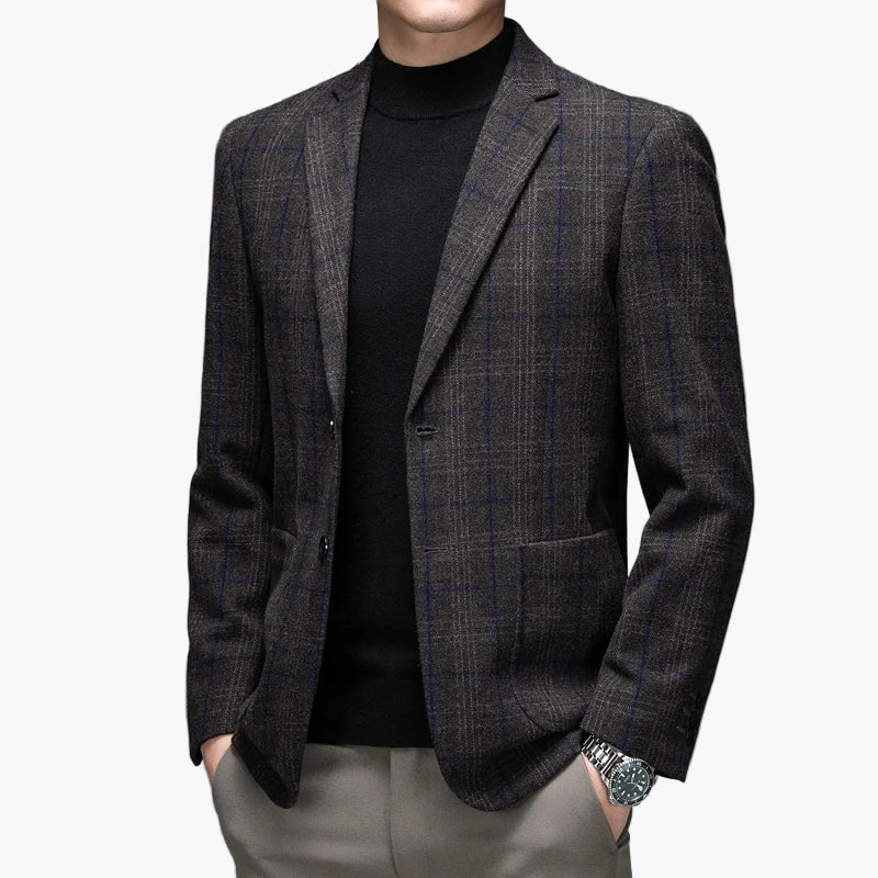 Herren Modernes Business-Sakko im klassischen Karo-Stil – Eleganter Freizeit- und Büro-Blazer