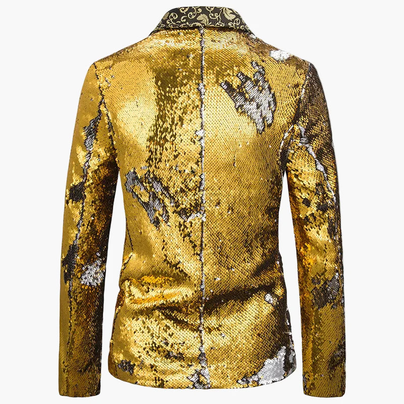 Herren Luxus Pailletten Sakko Blazer für Bühne, Party & Event – Extravaganter Anzug im auffälligen Design