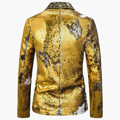 Herren Luxus Pailletten Sakko Blazer für Bühne, Party & Event – Extravaganter Anzug im auffälligen Design