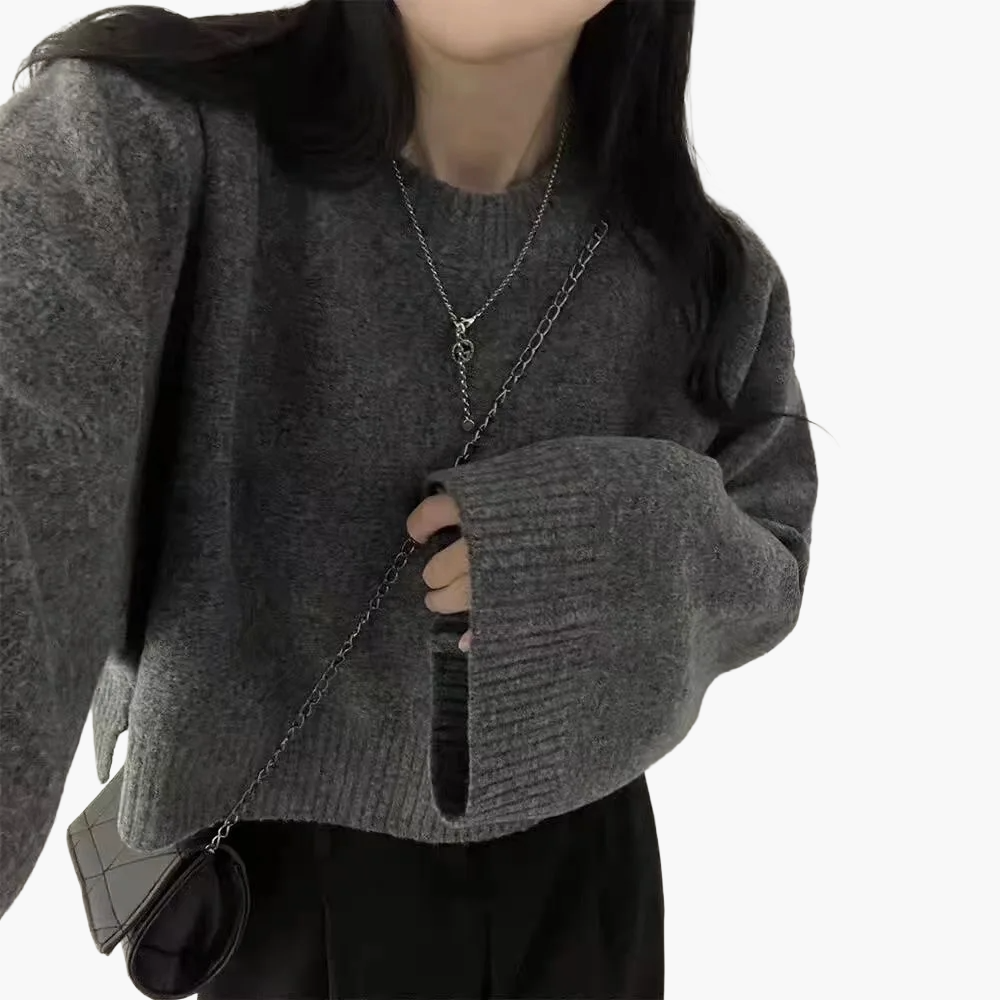 Damen Pullover im modischen Cropped-Stil – Weit geschnitten, ideal für Alltag & Freizeit