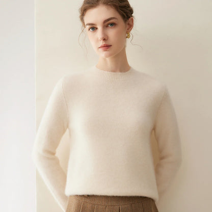 Damen Pullover Rundhals Langarm Weiches Material