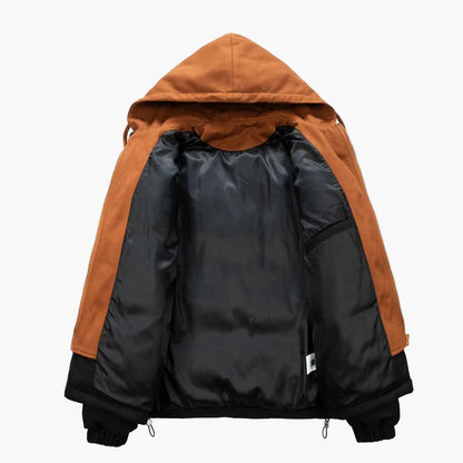 Herren Winter Steppjacke mit Kapuze – Urban Streetwear Warm Outdoor Jacke