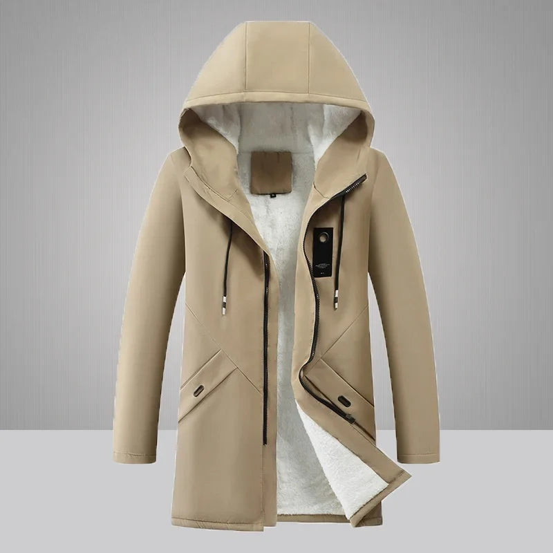 Herren Winterparka mit Kapuze und Teddyfutter – Warmer Mantel