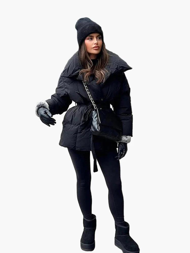 Damen Winter Steppmantel mit Taillengürtel – Modischer City-Look, Komfortabel & Wärmend