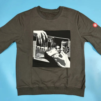 Unisex Langarm Sweatshirt Rundhalsausschnitt mit grafischem Aufdruck