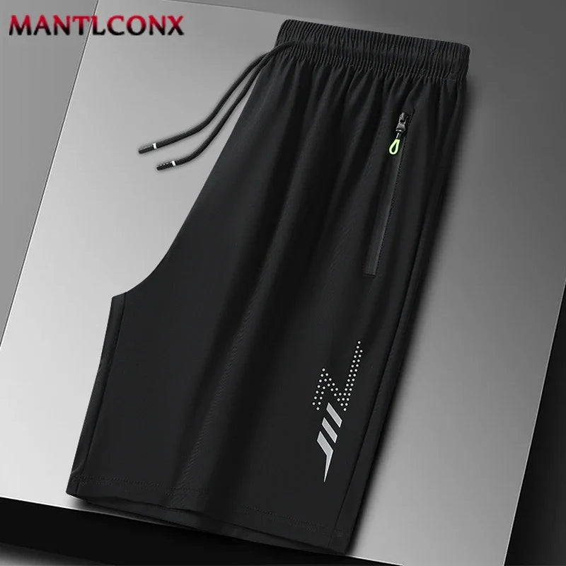 Herren Caprihose Sporthose Jogginghose Dunkelgrau mit Reißverschlusstaschen