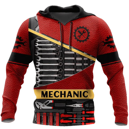 Unisex Kapuzenpullover Hoodie Mechaniker-Motiv Maschinen & Werkzeuge