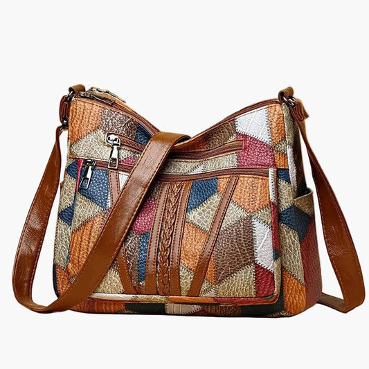 Damen Umhängetasche Patchwork Vintage Stil – Modische Schultertasche für Alltag und Freizeit