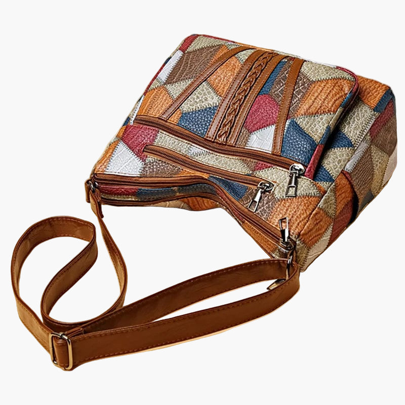 Damen Umhängetasche Patchwork Vintage Stil – Modische Schultertasche für Alltag und Freizeit