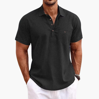 Veganes Leinen-Poloshirt für Herren – klassischer Casual-Stil für den Sommer und den Alltag