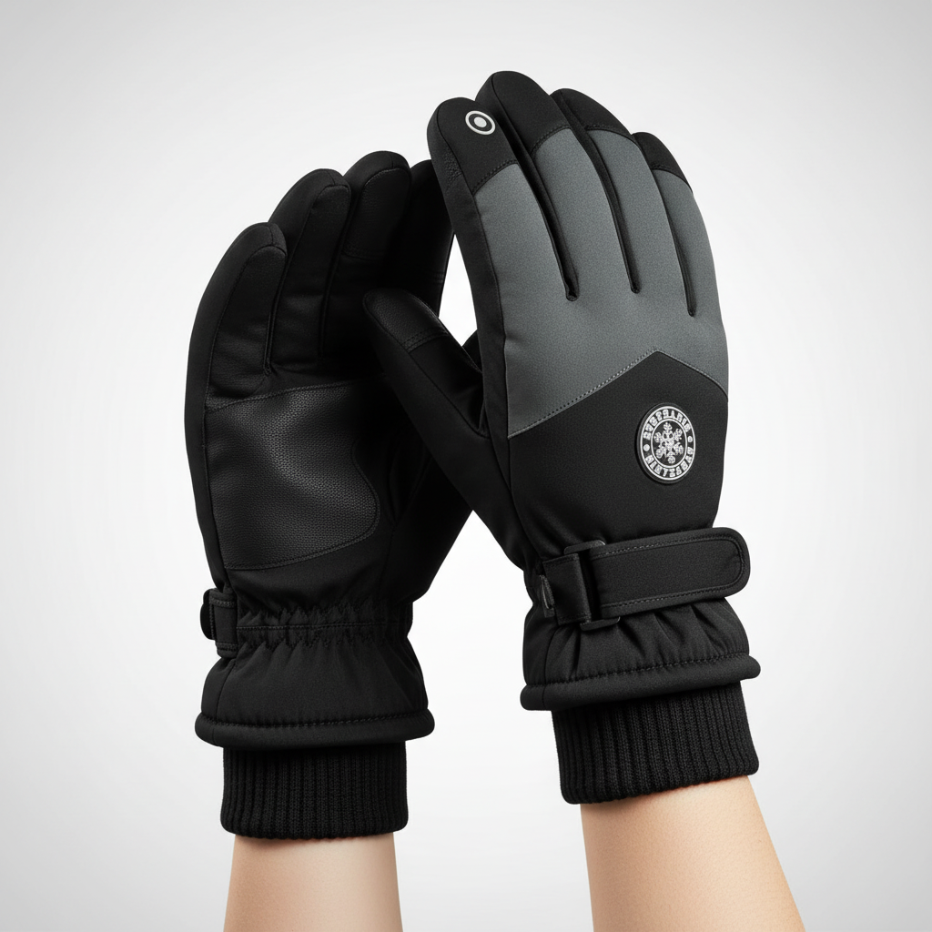 Winterhandschuhe für Schnee mit Touchscreen-Funktion und verstellbarem Riemen