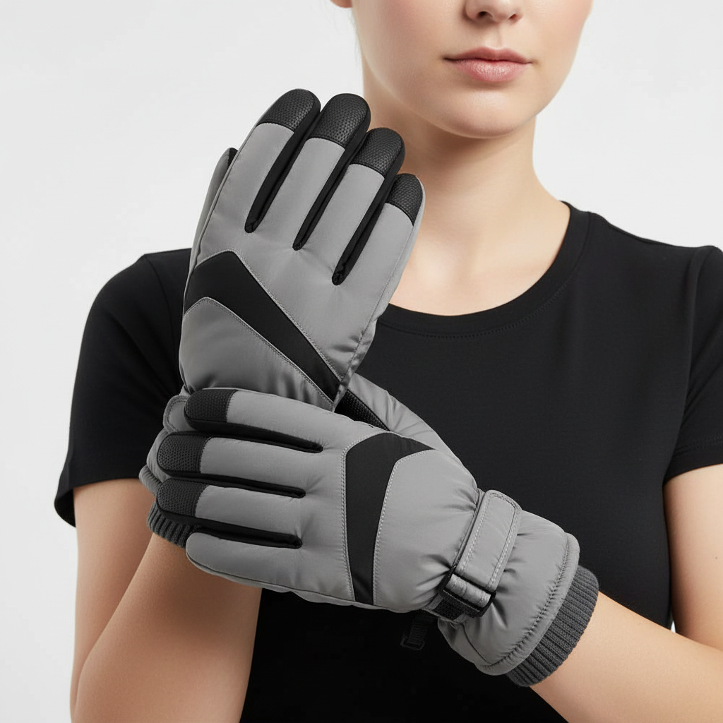 Winterhandschuhe für Schnee mit Touchscreen-Funktion und verstellbarem Riemen