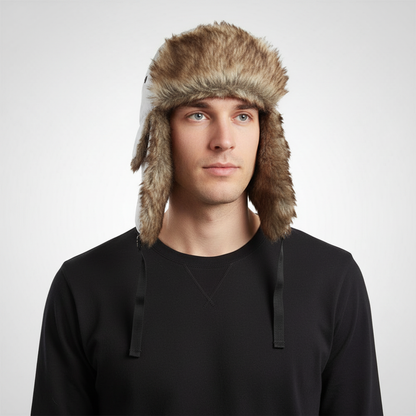 Unisex Winter Trappermütze mit Ohrenklappen und Kunstfellfutter