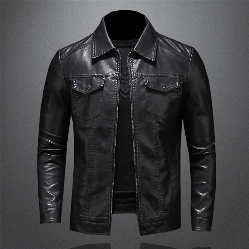 Herren Veganem Lederjacke im klassischen Design für stilvollen Alltag und besondere Anlässe