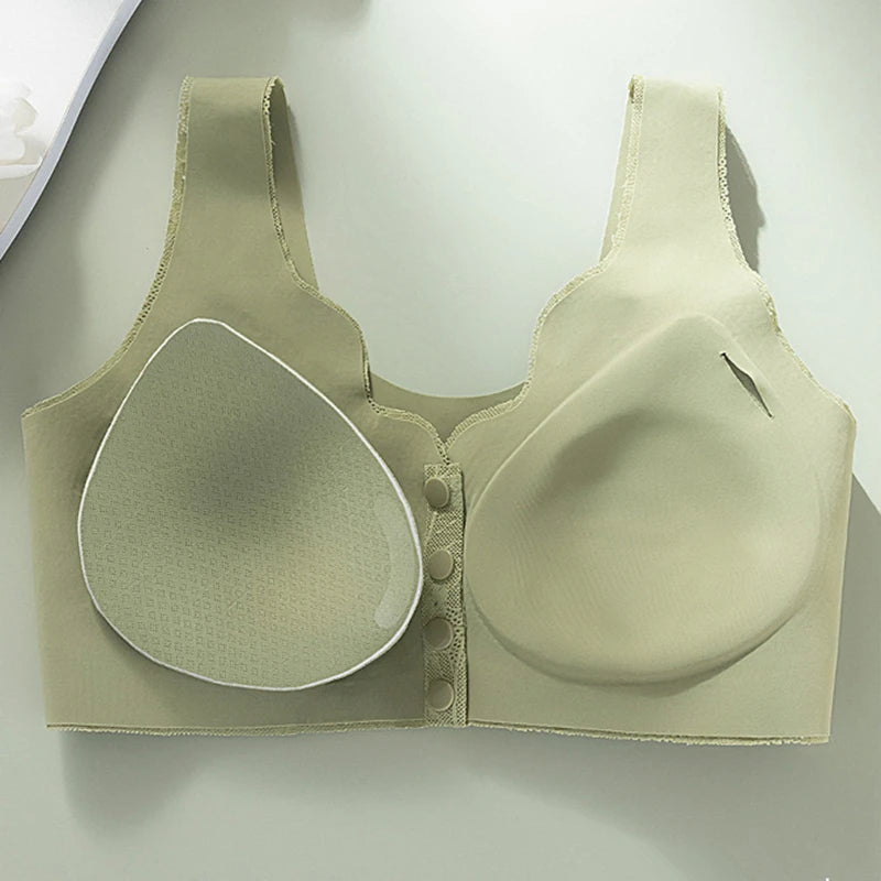 Damen Komfort-BH ohne Bügel mit Frontverschluss – Eleganter Spitzen-BH für Alltag & Freizeit