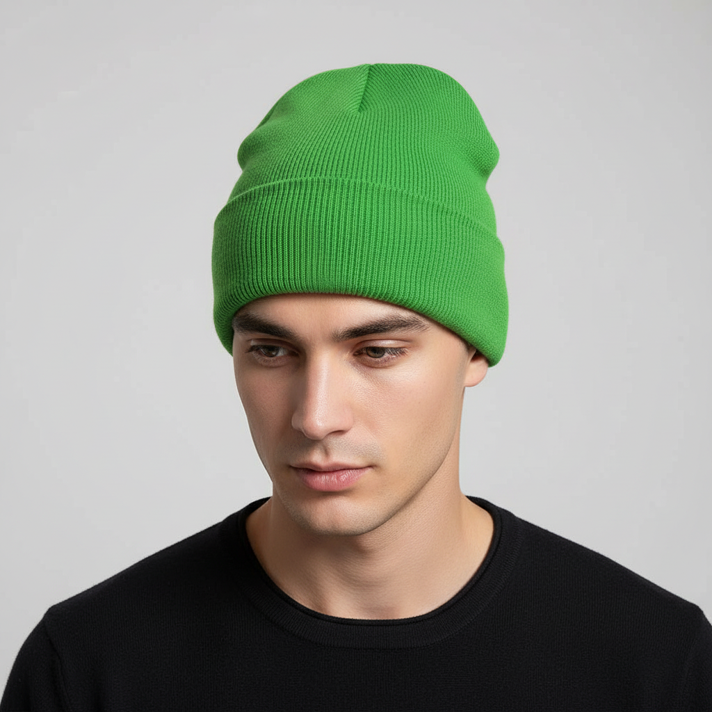 Unisex Mütze Gerippt Winter Beanie mit Umschlag in verschiedenen Farben