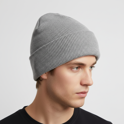 Unisex Mütze Gerippt Winter Beanie mit Umschlag in verschiedenen Farben