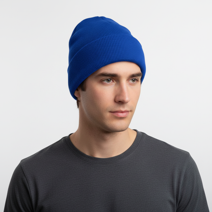 Unisex Mütze Gerippt Winter Beanie mit Umschlag in verschiedenen Farben