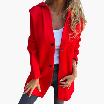 Damen Einreihige Casual Kapuzenjacke – Bequemer Alltagsstil für entspannte Momente