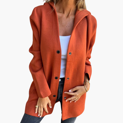 Damen Einreihige Casual Kapuzenjacke – Bequemer Alltagsstil für entspannte Momente