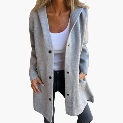 Damen Einreihige Casual Kapuzenjacke – Bequemer Alltagsstil für entspannte Momente