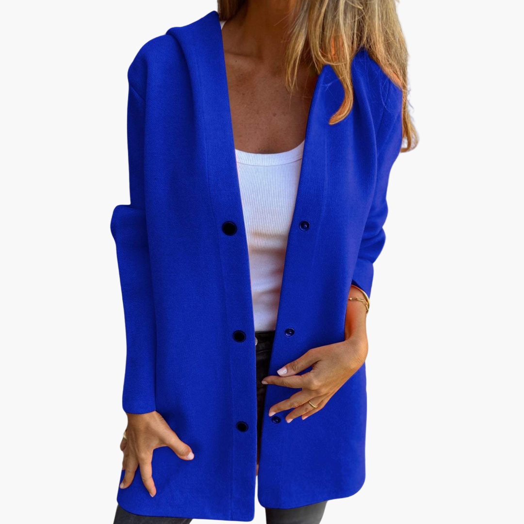 Damen Einreihige Casual Kapuzenjacke – Bequemer Alltagsstil für entspannte Momente