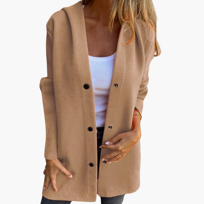 Damen Einreihige Casual Kapuzenjacke – Bequemer Alltagsstil für entspannte Momente