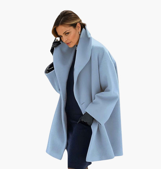 Damen-Mantel im Oversize-Look – Eleganter Kurzmantel mit großem Kragen für City & Business