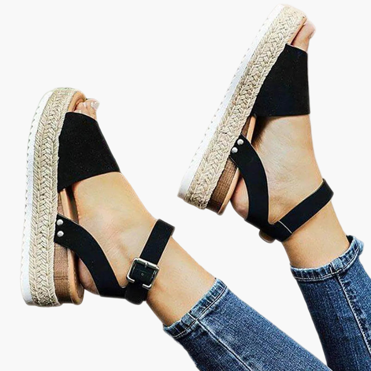 Damen Espadrille Plateau-Sandalen mit Knöchelriemen – Modische Sommerschuhe für Alltag und Urlaub