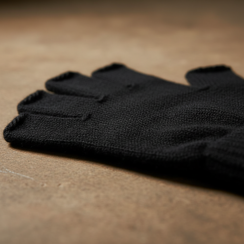 Schwarze Fingerlose Handschuhe Unisex Gestrickt Warm