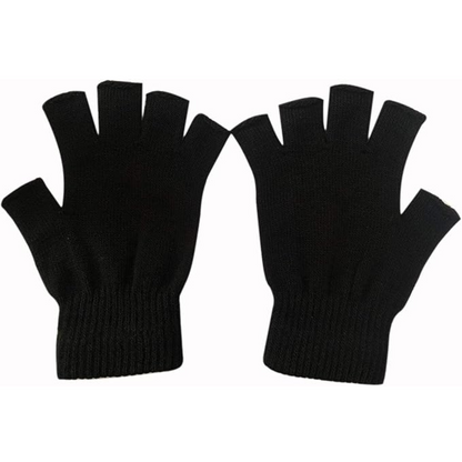 Schwarze Fingerlose Handschuhe Unisex Gestrickt Warm