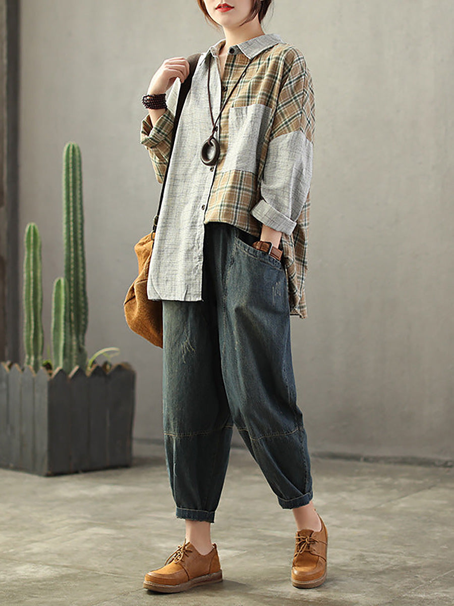 Damen Harem Jeanshose im lockeren Casual-Stil für Alltag und Freizeit